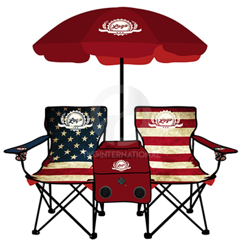 Americana Folding Chair with Cooler